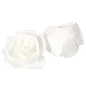 Decorative Flowers 100pcs For Weddings Garlands Artificial Flower Head Bouquets Party Supplies Home Decor White Fake Rose DIY Crafts