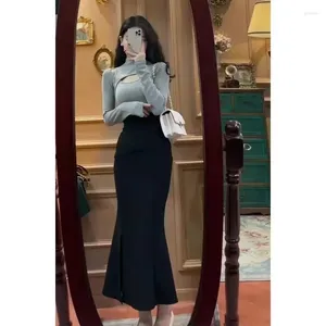 Skirts Two Piece Blouse Skirt Suit With Style Faldas Fashion Clothes For Women