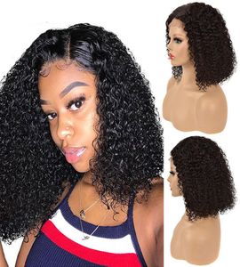 Peruvian Human Hair lace deep wave wigs 44 natural color 150 Density factory whole8739770