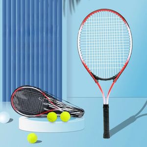 Tennisschläger für Erwachsene Schläger Set inklusive Bag 3 Tennisbälle Sportträger Racquet Kids Youth Games Outdoor 240401
