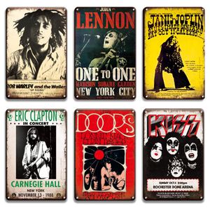 Rock N Roll Metal Painting Plaque Tin Sign Vintage Lennon Pop Music Poster Decorative Metal Plate Signs Pub Bar Man Cave Home Wall9121948