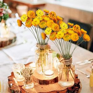 Dekorativa blommor 20st Natural Dried Daisy Mums Chrysanthemum Arrangement för Vase Home Farmhouse Wedding Decor Diy Gift