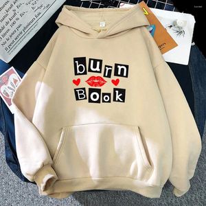 Kvinnors hoodies MeanGirls Burn Book Graphic Printing Movie Cartoon Print Sweatshirt med huva kvinnor/män kläder avslappnade sudaderas