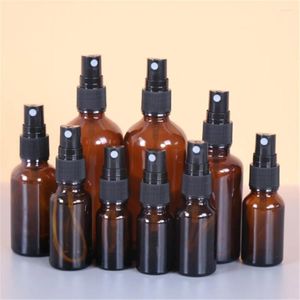 Lagringsflaskor 5-100 ml Tawny Mini Spray Glass Bottle kan fyllas i resor Separata är ljussprov Brown Essential