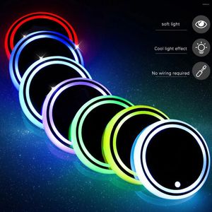 Tacki herbaty 2PCS LED CAR CUP Universal insllip Holders Luminescent Pad for Family Friends Krewni