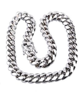 High Quality Miami Cuban Link Chain Necklace Men Hip Hop Gold Silver Necklaces Stainless Steel Jewelry5478011