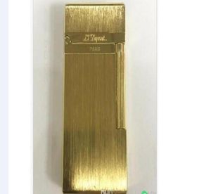 St Ligne 2 Lighter Classic Brushed Metal Ping Sound Flame Lighter Gold4347309