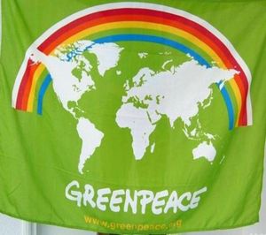 Greenpeace Flag 3x5ft 150 x 90 cm Polyesterdruckfächer Hängen hochgrößen Flaggen mit Messing -Teilen 8619643