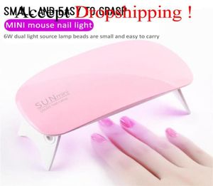 2color Portable 6W Nail Dryer Machine 6 LED UV Lamp Micro USB Cable Home Use Nail UV Gel Varnish Dryer Art Tools2287753