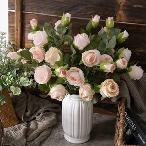 Dekorative Blumen künstliche Blumen Seide Pfingstrose Rose Rosa Long Stam Pflanze Braut Bouquet Hochzeitstisch gefälschte Party Vase Outdoor Wohnkultur