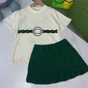 High end summer new pleated skirt two-piece set stylish girl baby set skirt Korean version fashionable and trendy set