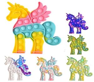 Toys Halloween Christmas Rainbow tie-dye fofo cavalo voador estresse de alívio da escola integra