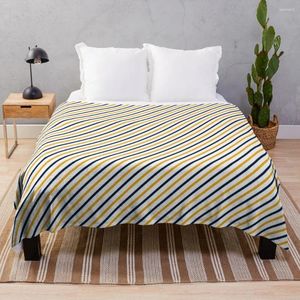 Decken diagonale Marine und gelbe Streifen nahtloses Muster werfen Decke Schlafsaal Essentials Personalisiertes Geschenk Weihnachten
