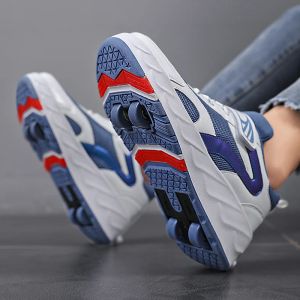 Sneakers rullskridskor skor deformation unisex parkour hjul sneaker vuxna barn pojkar flickor quad skor spark rullskor