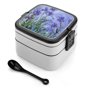 Servis Claude Lilac Irises 1914 Bento Box Lunch Thermal Container 2 Layer Healthy Purple Lavender