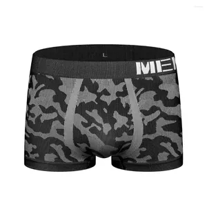 Underpants Feitong Sexy Boxes Men's Camouflage Printed Soft Knickers Shorts Underwear Green Blue Boxershorts Men