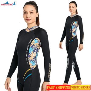 Diving suit womens M onepiece thickened warm wet clothes long sleeve cold proof surfing snorkeling fall and winter swimsuit 240407