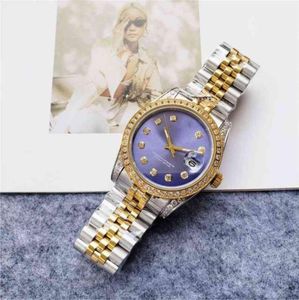 O l e x Watches Holwatch Lüks Tasarımcı Mor R Dial Silver Case Pırlanta Ölçeği Lüks Lady Mekanik Watch3163585