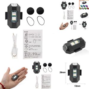 2024 2024 Universal LED Anti-Kollision Warnleuchte Mini-Signallicht-Drohne mit Strobumleuchten 7 Farben Blinkerindikator Motorrad