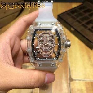 Designer Richardmill Watch Mens Mechanical Wristwatch Business Leisure Personlig transparent ihålig diam