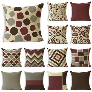 Pillow WZH Modern Geometric Striped Print Pillowcase Linen Square Cover Sofa Couch Bedroom Home Decor 40cm/45cm And 50cm