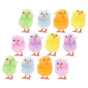 Embrulho de presente 60pcs Modelos de pintinhos de páscoa simulados decorações de desenhos animados de frango