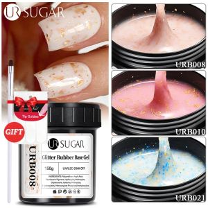 Gel UR SUGAR 150g Gold Glitter Rubber Base Gel Refill Package Milky Jelly White Selfleveling Nail Art Soak Off UV LED Nail Manicure