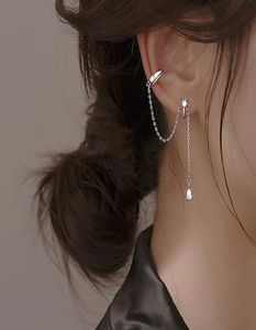 Ear Cuff Genuine 925 Sterling Silver Ear Cuff Tassel Earrings Non Pierced Ear Cartilage Clip Earring Hypoallergenic Jewelry for Wo8502214