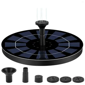 Garden Decorations Solar Fountain Pump 2.5W Circle Floating Water Fountains Built-in Battery Backup With 6 Nozzles