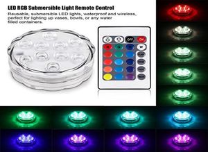 Umlight1688 Luci a LED sommergibili con remoto a batteria Qoolife RGB Multi Color Modifica luce impermeabile per vaso Baseflo2468150