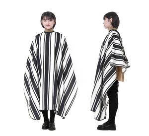 Black white stripe Barber Cape Waterproof Nonstick hair Sensitive skin Soft Salon Cutting cape Hairdressing Cloth Hair styling2133498