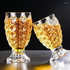 Vinglas 1 datorer/Lot Crystal Beer Glass Clear Ananasformad whisky Bröllop Dricker Tumbler Tumbler Set för vatten