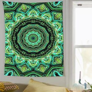 Tapisserier Fractal Mandala Colorful Tapestry Hippie Decor Filt Wall Hanging Room Estetic Sovrum Bakgrund