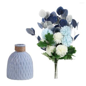 Decorative Flowers Artificial Flower Party Decor Indoor Bouquet Fake Mini Dried Outdoor Arrangement Ceramics Vase Wedding Table For Home