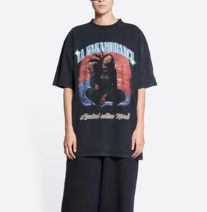 Sommarmusik aya nakamura tryckt tee Paris överdimensionerad vintage tvättad bomullstshirts lyx mode män kvinnor high street fritid t5892335