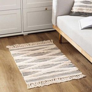 Mattor 60x90cm 3D Tufted Plush Floor Mat Boho Geometric Tassels Mattor vardagsrum sovrum tapetområde mattor