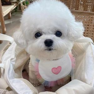 Abbigliamento per cani inspi love Bib Pet Saliva Asciugamano Bichon Teddy Hiromi Pets Triangle Scarf Accessori per cani