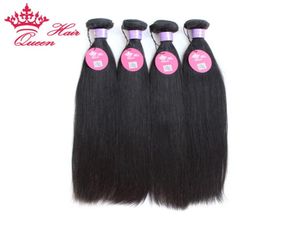 Drottning hår officiell butik malaysisk jungfrulig mänsklig hårförlängningar rak naturlig färg 1b kan färga snabbt 2723154