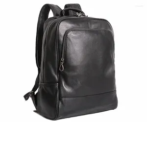 Рюкзак путешествовать большие рюкзаки настоящая кожаная двойная молния в багпак для мужчин -ноутбук