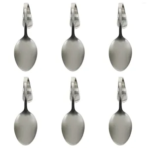 Spoons 6 Pcs Spoon Curved Handle Banquet Coffee Salad Serving Stainless Steel Western