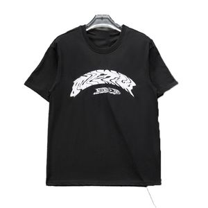 Våren och sommaren nya herrarnas bästsäljande klädmodemönster mönster tryckt kort ärm avslappnad sport lös t-shirt ren bomullsgata hiphop trendkläder g91