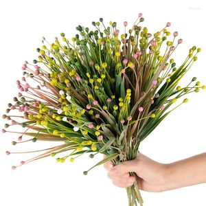 Decorative Flowers Artificial Mini Bouquet For Home Decor Plastic Plants Wedding Decorations Fake DIY Peas Grass Craft Accessory