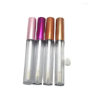 Förvaringsflaskor 3 ml 25 st tom lipgloss bas transparent maclear tube rose rött rosa orange guldlock behållare flytande läppglasyrflaska