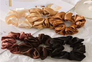 1 st satin Silk Solid Color Scrunchies Elastic Hair Bands New Women Girls Hair Accessories Ponyil Holder Hårbindningar Rope 847 V22319905