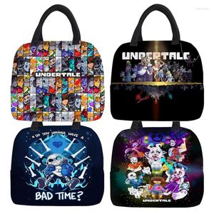 Förvaringspåsar Undertale Sans och Lunch Bag Cartoon Portable Isolated Thermal Box Picnic Supplies for Women Girl Kid Child Child