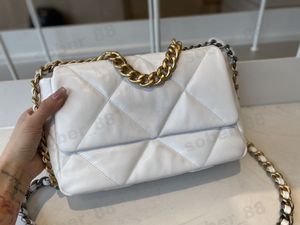 10a toppkvalitet 19 väska designer handväska kvinnor crossbody väska fårskinn klassisk mode axel väska lyx kedja väska