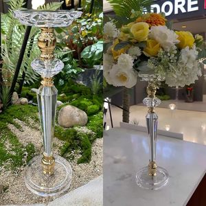 10pcs Crystal Wedding Banquet Artificial Bouquet Display Rack Column Candle Floral Stand Hotel Restaurant Event Floral Stand
