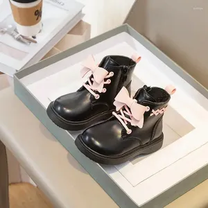 Boots 2024 Versatile Soft Breatheable Girls Bow Pink Weave Lolita Style Children Fashion Casual Short Spring & Autumn