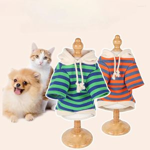 Dog Apparel Puppy Pet Catclothes Autumn Winter Striped Hoodie Fashion Casual Solid Color Thicken Cotton Universal Classcal Comfortable