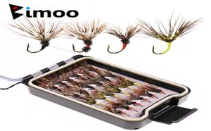 Bimoo 24pcsbox Tenkara Flies in Waterproof Fly Box Size 12有刺質フックTenkara Fishing Fly Bait Lure 2010309351424